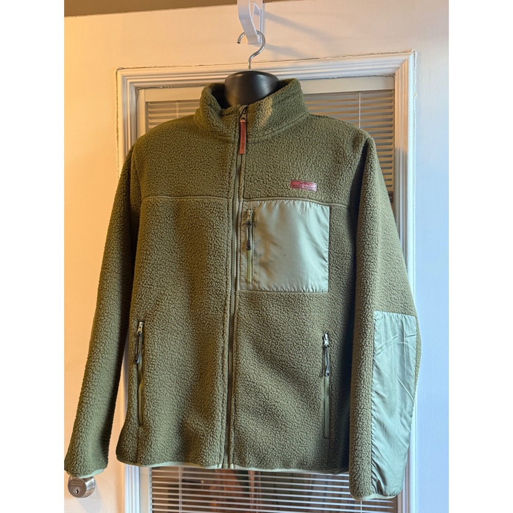 Simply Southern Sherpa Jacket Mens Medium Olive Green NEW Full Zip Fleece Pocket